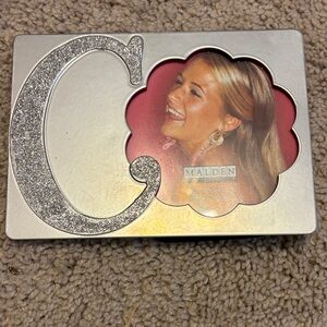 Malden Glittery Silver Photo Frame with 'C' Design